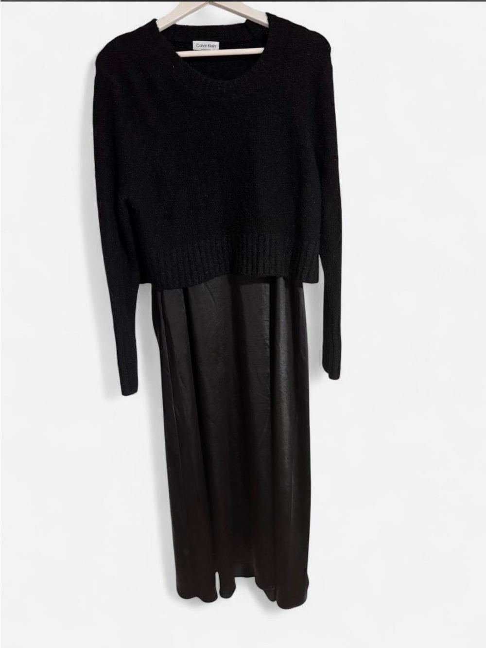 Calvin Klein Black Midaxi Dress with Knit sweater
